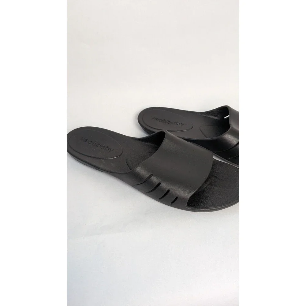 Yeah Baby Black Cloud Spa Slide Sandals Synthetic Mens XL Size 10 Narrow Unisex